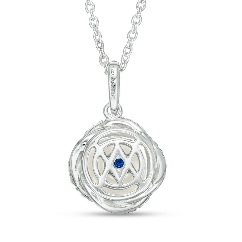 Main Image 2 of Vera Wang Love Collection 8.0-8.5mm Freshwater Cultured Pearl 1/8 CT.T.W. Diamond Pendant in Sterling Silver - 19"