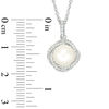 Thumbnail Image 2 of Vera Wang Love Collection 8.0 - 8.5mm Cultured Freshwater Pearl 1/8 CT.T.W. Diamond Pendant in Sterling Silver  -  19"