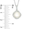 Thumbnail Image 3 of Vera Wang Love Collection 8.0-8.5mm Freshwater Cultured Pearl 1/8 CT.T.W. Diamond Pendant in Sterling Silver - 19"