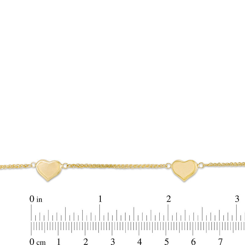 10K Yellow Gold Heart Bracelet Made In United States 10dc29-7 - Walmart.com