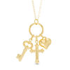 Thumbnail Image 1 of Heart, Cross and Key Charm Pendant in 10K Gold
