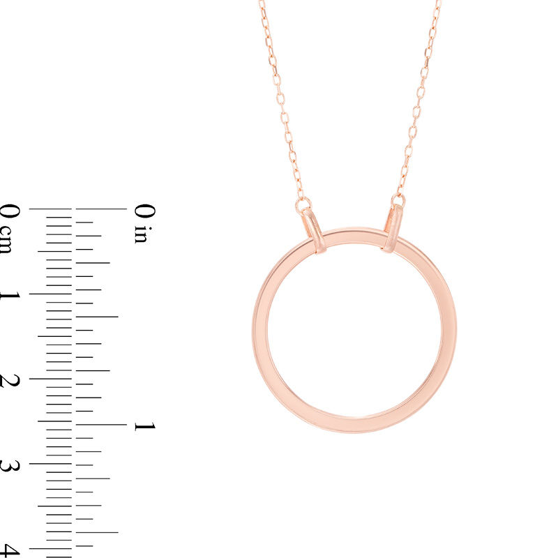 Main Image 2 of Large Open Circle Necklace in 14K Rose Gold
