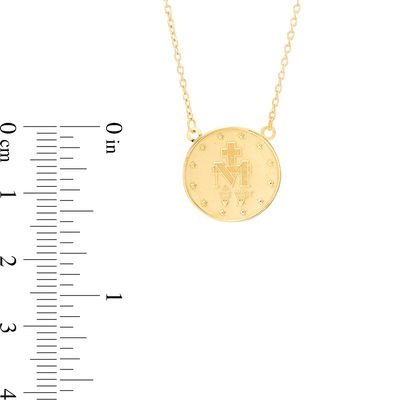 Virgin Mary Medallion Necklace in 10K 