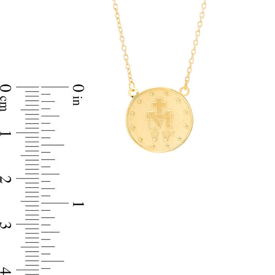 Virgin Mary Medallion Necklace in 10K Gold - 17"