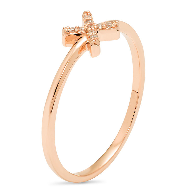 Main Image 2 of Diamond Accent "X" Ring in 10K Rose Gold