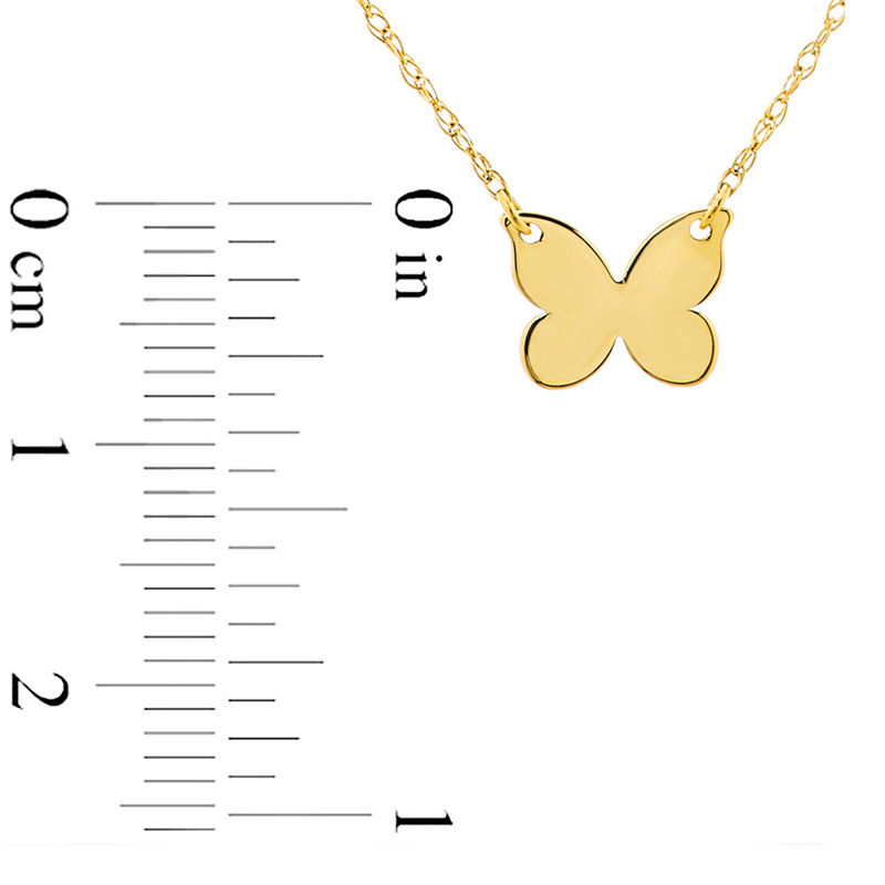 Main Image 2 of Mini Butterfly Necklace in 14K Gold