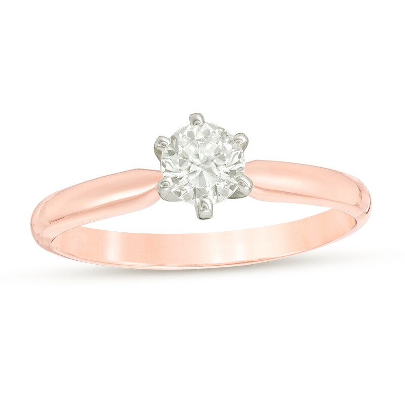 Main Image 1 of 1 CT. Certified Diamond Solitaire Engagement Ring in 14K Rose Gold (I/I2)