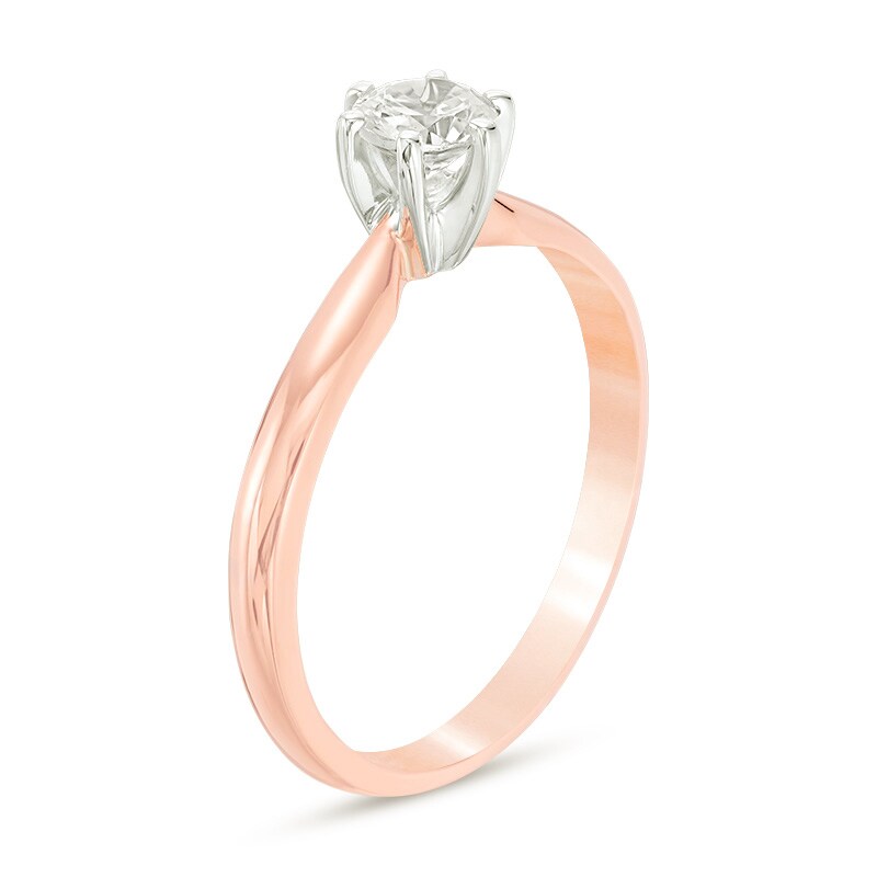 Main Image 2 of 1 CT. Certified Diamond Solitaire Engagement Ring in 14K Rose Gold (I/I2)