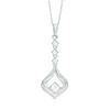 Thumbnail Image 1 of 5.0mm Lab-Created White Sapphire Flame Pendant in Sterling Silver