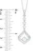 Thumbnail Image 2 of 5.0mm Lab-Created White Sapphire Flame Pendant in Sterling Silver