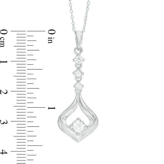 5.0mm Lab-Created White Sapphire Flame Pendant in Sterling Silver