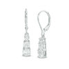 Thumbnail Image 1 of Lab-Created White Sapphire Three Stone Drop Earrings in Sterling Silver