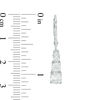 Thumbnail Image 2 of Lab-Created White Sapphire Three Stone Drop Earrings in Sterling Silver