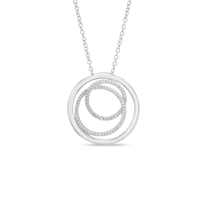 Main Image 1 of Diamond Accent Three Circle Pendant in Sterling Silver