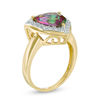 Thumbnail Image 1 of 10.0mm Trillion-Cut Mystic Fire® Topaz and Diamond Accent Frame Ring in 10K Gold