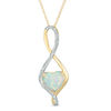 Thumbnail Image 0 of 8.0mm Heart-Shaped Lab-Created Opal and Diamond Accent Infinity Pendant in 10K Gold