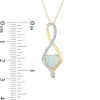 Thumbnail Image 1 of 8.0mm Heart-Shaped Lab-Created Opal and Diamond Accent Infinity Pendant in 10K Gold