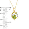 Thumbnail Image 1 of 6.0mm Heart-Shaped Peridot and Diamond Accent Swirl Heart Pendant in 10K Gold