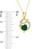 Thumbnail Image 1 of 6.0mm Heart-Shaped Lab-Created Emerald and Diamond Accent Swirl Heart Pendant in 10K Gold