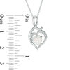 Thumbnail Image 1 of 6.0mm Heart-Shaped Lab-Created Opal and Diamond Accent Swirl Heart Pendant in 10K White Gold