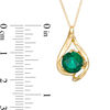 Thumbnail Image 1 of 8.0mm Lab-Created Emerald Teardrop Pendant in 10K Gold