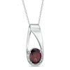 Thumbnail Image 0 of Oval Garnet Pendant in 10K White Gold