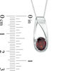 Thumbnail Image 1 of Oval Garnet Pendant in 10K White Gold