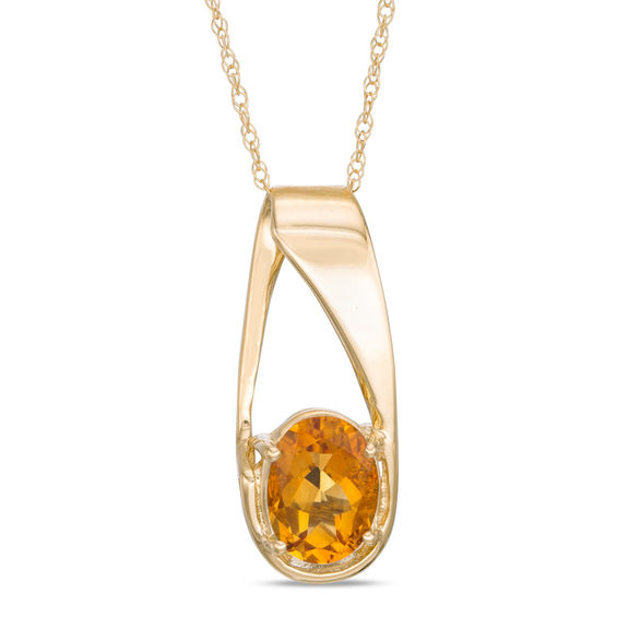 Oval Citrine Pendant in 10K Gold | Zales