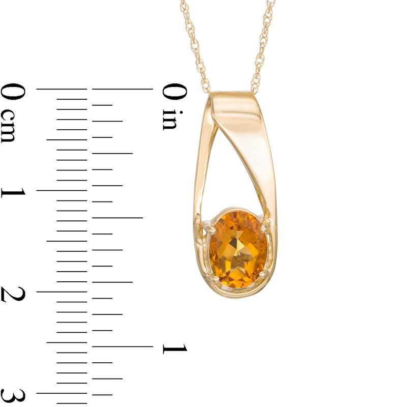 Oval Citrine Pendant in 10K Gold | Zales