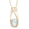 Thumbnail Image 0 of Oval Aquamarine Pendant in 10K Gold