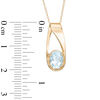 Thumbnail Image 1 of Oval Aquamarine Pendant in 10K Gold