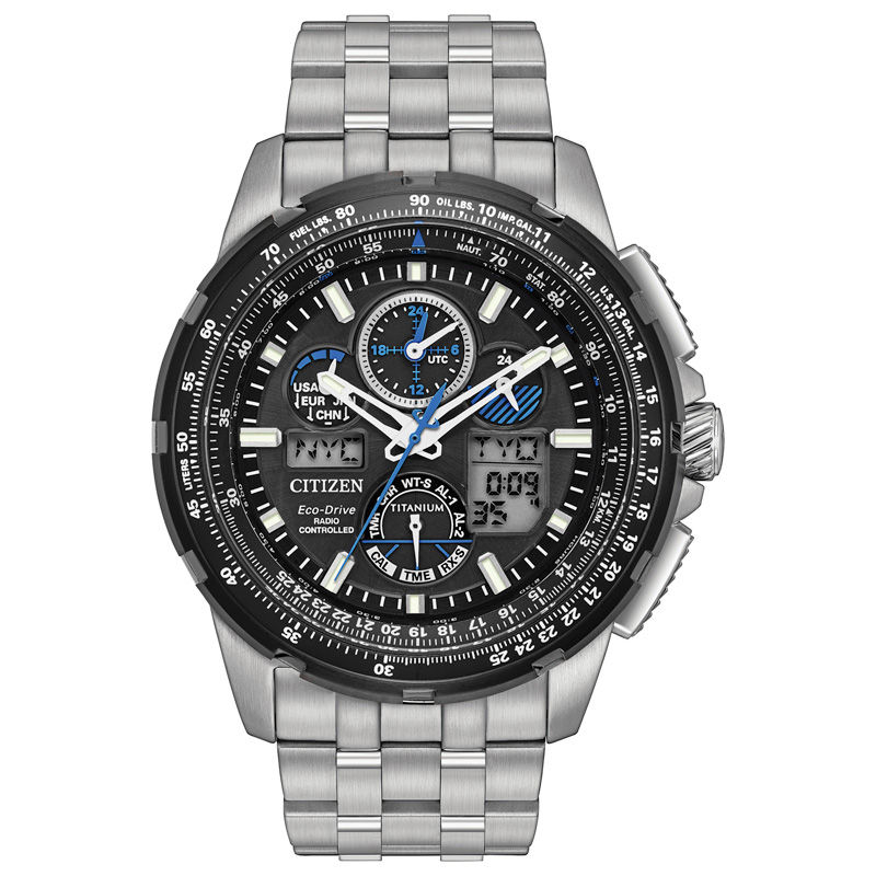 Men's Citizen Eco-Drive® Limited Edition Super Titanium™ Skyhawk A-T Chronograph Watch (Model: JY8068-56E)