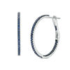Thumbnail Image 1 of Blue Sapphire Inside-Out Hoop Earrings in 10K White Gold