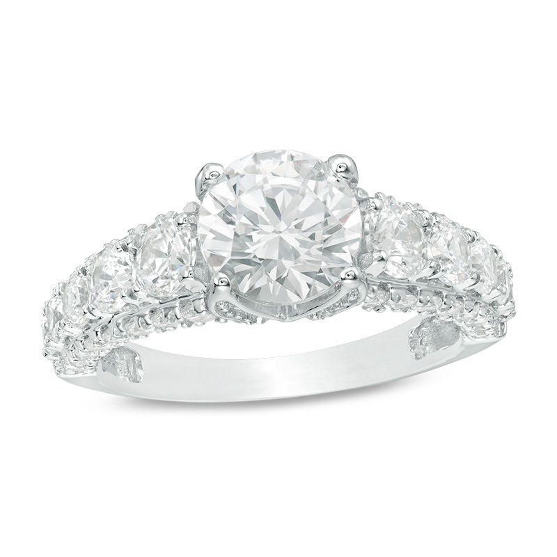 Celebration Ideal 3 CT. T.W. Diamond Engagement Ring in 14K White Gold (I/I1)