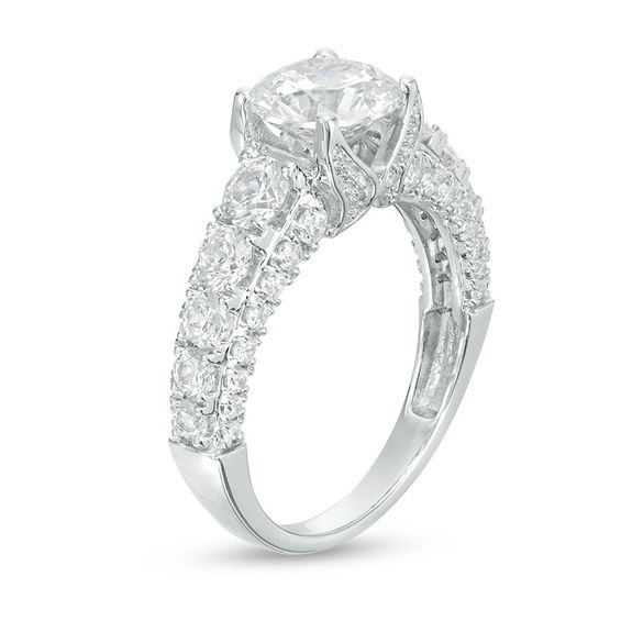 Celebration Ideal 3 CT. T.w. Certified Diamond Engagement Ring in 14K White Gold (I/I1)