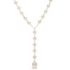 Thumbnail Image 1 of Baroque and Oval Freshwater Cultured Pearl "Y" Necklace in Sterling Silver