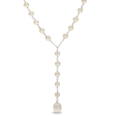 Pearl /& Sparkle Y Necklace