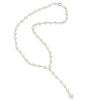 Thumbnail Image 2 of Baroque and Oval Freshwater Cultured Pearl "Y" Necklace in Sterling Silver