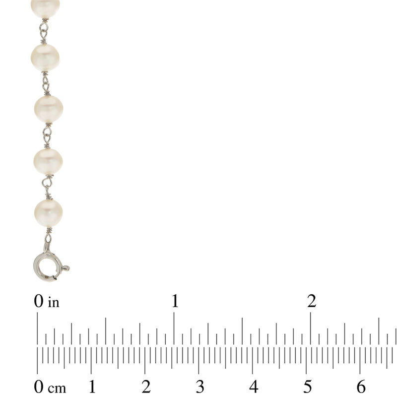 Main Image 3 of Baroque and Oval Freshwater Cultured Pearl "Y" Necklace in Sterling Silver
