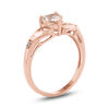 Thumbnail Image 2 of 6.0mm Heart-Shaped Morganite and Diamond Accent Claddagh Ring in 10K Rose Gold