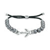 Thumbnail Image 1 of Men's 8.0mm Hematite Bead with Anchor Bolo Bracelet in Sterling Silver - 10"