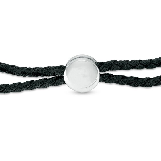 8.0mm Hematite Bead with Anchor Bolo Bracelet in Sterling Silver - 10"
