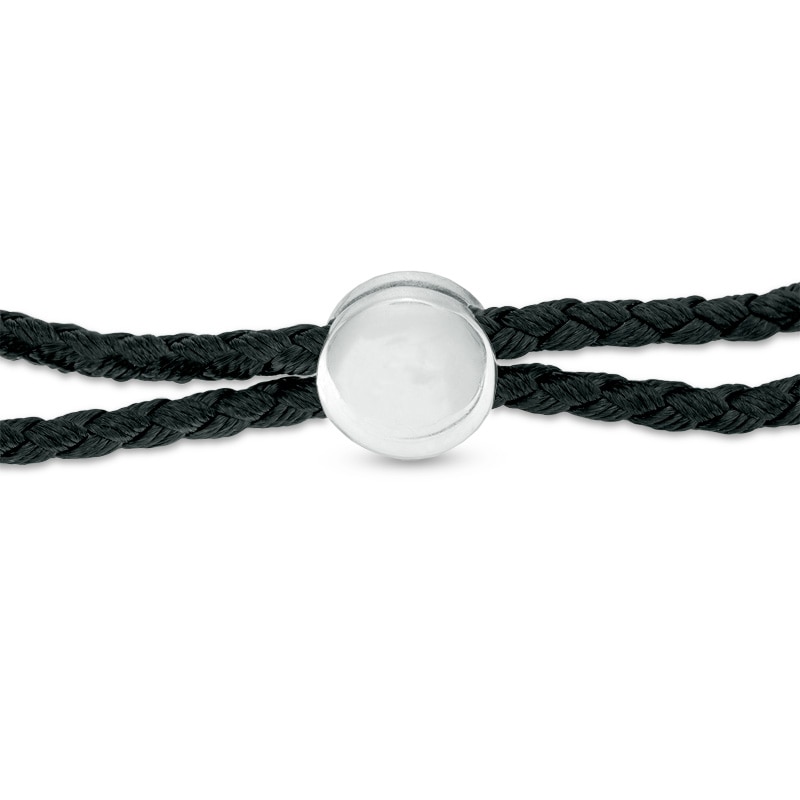 Men's 8.0mm Hematite Bead with Anchor Bolo Bracelet in Sterling Silver - 10"