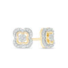 Thumbnail Image 1 of 1/8 CT. T.W. Composite Diamond Clover Frame Stud Earrings in 10K Gold