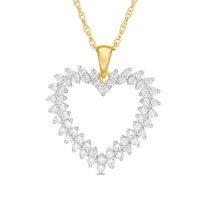1 2 Ct T W Diamond Sunburst Heart Pendant In 10k Gold Zales - Zales Yellow Gold Heart Pendant 1 2 Ct T W Diamond Sunburst Heart Pendant In 10k Gold Zales - Zales Yellow Gold Heart Pendant