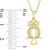 Thumbnail Image 3 of Diamond Accent Owl Pendant in 10K Gold - 17"