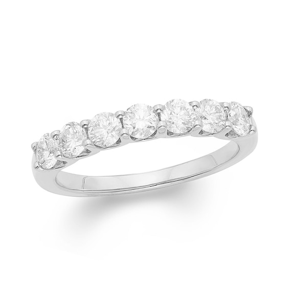 CT. T.w. Certified Diamond Seven Stone Wedding Band in 14K Gold (I/I1