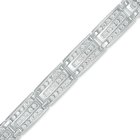 Men's 4 CT. T.w. Diamond Link Bracelet in 10K White Gold - 8.5"