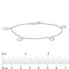 Thumbnail Image 2 of Heart Charm Bracelet in Sterling Silver - 7.25"