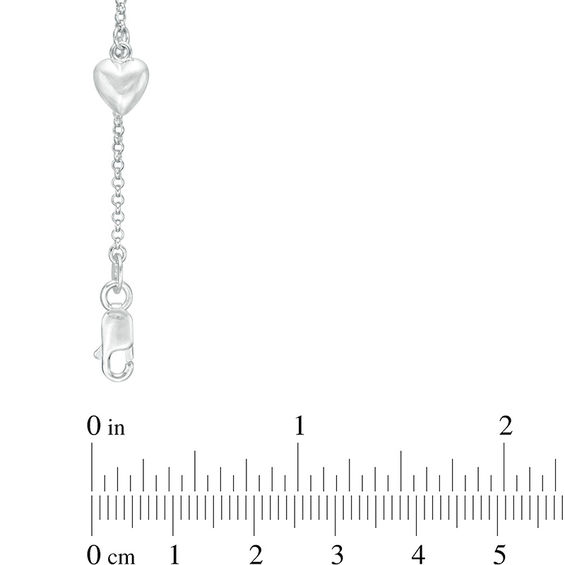 Heart Charm Bracelet in Sterling Silver - 7.25"